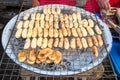 Fried bananas at asian street market Royalty Free Stock Photo