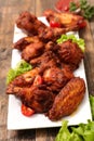 Fried barbecue chicken wings