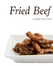 Fried Beef Stips white background.