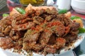 Fried beef tripe stomach iskembe kavurma Royalty Free Stock Photo