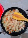 Fried Boiled rice with mix vegetables Royalty Free Stock Photo