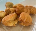 fried bread in a clear plastic container Royalty Free Stock Photo