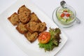 Fried bread with minced pork spread