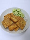 Fried bread with minced pork spread Royalty Free Stock Photo
