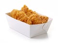 Fried breaded chicken fillet in white cardboard box Royalty Free Stock Photo