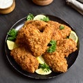 Fried breaded chicken wings Royalty Free Stock Photo