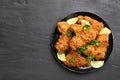 Fried breaded chicken wings Royalty Free Stock Photo