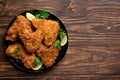 Fried breaded chicken wings Royalty Free Stock Photo