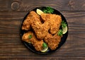 Fried breaded chicken wings Royalty Free Stock Photo