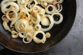 Fried brown onions