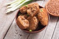 Fried buckwheat cutlets