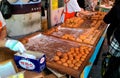 Fried buns in the Korean street market in Seoul