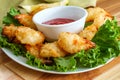 Fried Butterfly Coconut Shrimp Royalty Free Stock Photo