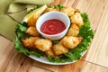 Fried Butterfly Coconut Shrimp Royalty Free Stock Photo