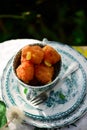 Fried camembert with viburnum jam Royalty Free Stock Photo
