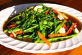 Fried Cantonese lettuce, Asian Chinese Cooking Style Stir Fry Vegetable. Royalty Free Stock Photo