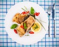 Fried carp fish pieces Royalty Free Stock Photo