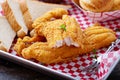 Fried catfish with cornbread Royalty Free Stock Photo