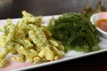 Fried Caulerpa lentillifera seaweed is a species of bryopsidale