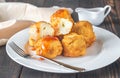 Fried cauliflower coated in batter Royalty Free Stock Photo