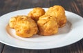 Fried cauliflower coated in batter