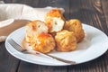 Fried cauliflower coated in batter Royalty Free Stock Photo