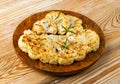 Fried Cauliflower Slices, Baked Cauliflower Steaks, Roasted Cabbage Steak Royalty Free Stock Photo