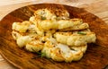 Fried Cauliflower Slices, Baked Cauliflower Steaks, Roasted Cabbage Steak Royalty Free Stock Photo