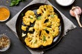 Fried cauliflower steak Royalty Free Stock Photo