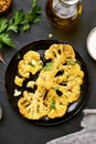 Fried cauliflower steak Royalty Free Stock Photo