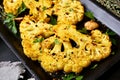 Fried cauliflower steak Royalty Free Stock Photo