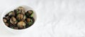 Fried champignons with garlic and parsley in a white bowl. The concept of vegetarian food. Royalty Free Stock Photo