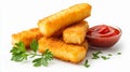 fried cheese sticks in breadcrumbs with sauce Royalty Free Stock Photo