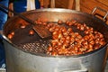 Fried chestnuts and fire