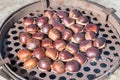 Fried chestnuts on the street.