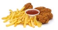 Fried Chicken and Chips Royalty Free Stock Photo