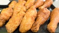 Fried chicken Concatenation close up