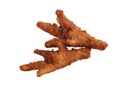 Fried chicken feet on a white background Royalty Free Stock Photo