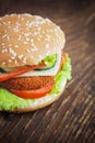 Fried chicken or fish burger sandwich Royalty Free Stock Photo