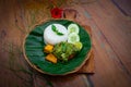 Fried chicken with green chilli sauce