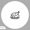 Fried chicken vector icon sign symbol Royalty Free Stock Photo
