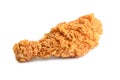 Fried chicken leg drumstick isolated on white background with clipping path Royalty Free Stock Photo