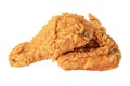 Fried chicken leg drumstick and wing with clipping path Royalty Free Stock Photo