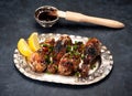 Fried chicken legs with teriyaki sauce Royalty Free Stock Photo