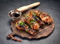 Fried chicken legs with teriyaki sauce Royalty Free Stock Photo