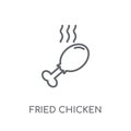 Fried chicken linear icon. Modern outline Fried chicken logo con