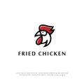 Fried chicken logo template vector illustration, flat design chicken logo concepts Royalty Free Stock Photo