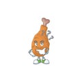 Fried chicken mascot design concept having confuse gesture Royalty Free Stock Photo