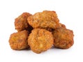 fried chicken meatballs isolated on white background Royalty Free Stock Photo