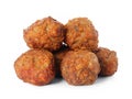 fried chicken meatballs isolated on white background Royalty Free Stock Photo